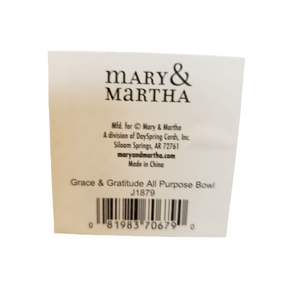 Mary & Martha Grace & Gratitude All Purpose Bowl White Peach Scalloped J1879 - Picture 3 of 4